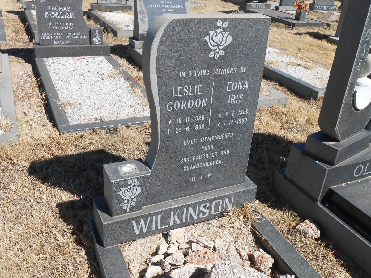 WILKINSON Leslie Gordon 1920-1989 &amp; Edna Iris 1920-1990