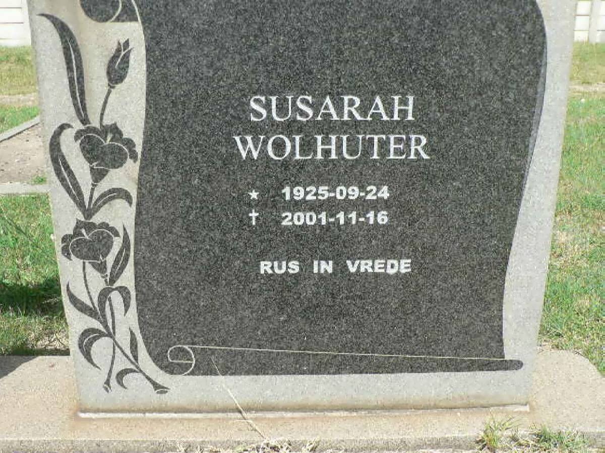 WOLHUTER Francis R. 1917-1971 :: WOLHUTER Susarah 1925-2001