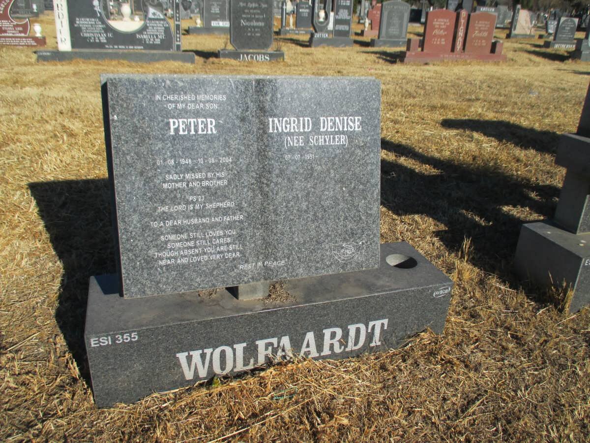 WOLFAARDT Peter 1948-2004 &amp; Ingrid Denise SCHYLER