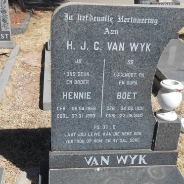 WYK H.J.C., van 1931-2002 :: WYK H.J.C., van 1958-1983