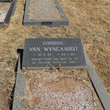 WYNGAARDT Chrissie, van 1923-1985