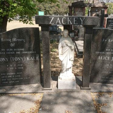 ZACKEY Anthony Kalil 1932-1988 &amp; Alice Josephine 1926-2008