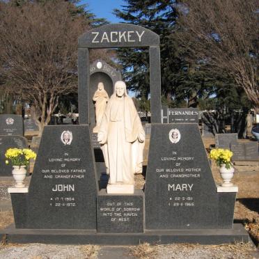 ZACKEY John 1904-1972 &amp; Mary 1911-1965