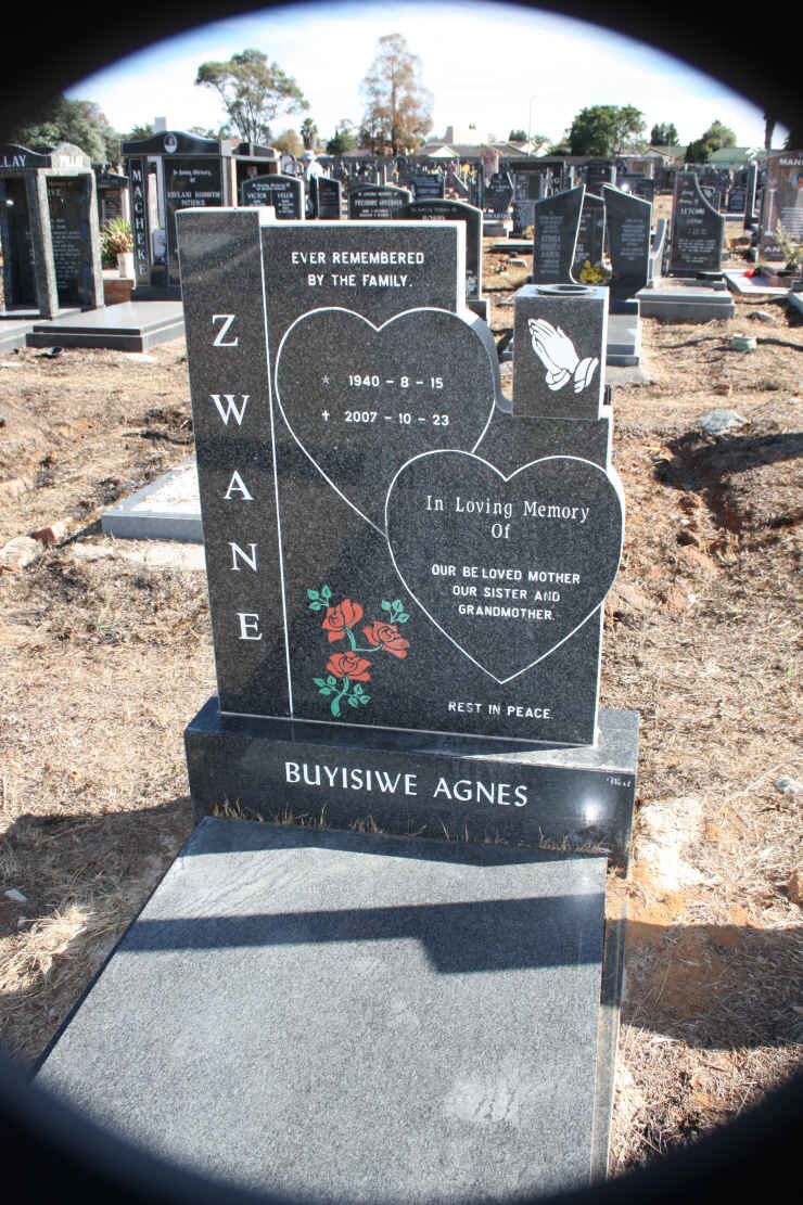 ZWANE Buyisiwe Agnes 1940-2007 