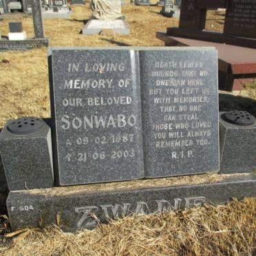 ZWANE Sonwabo 1987-2003
