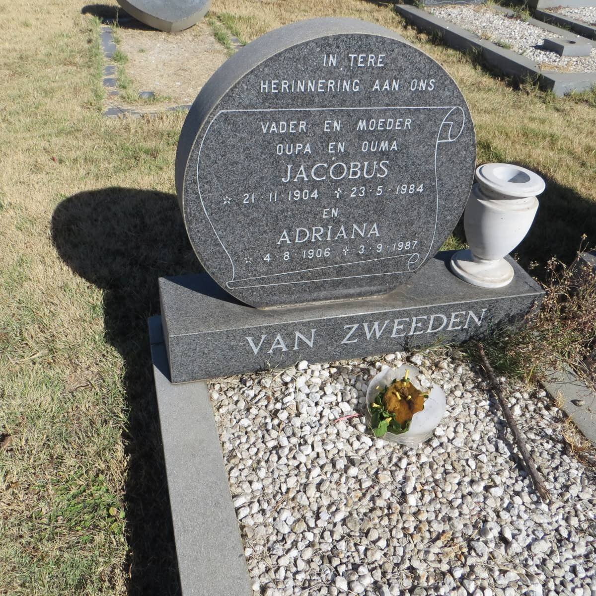 ZWEEDEN Jacobus, van 1904-1984 &amp; Adriana 1906-1987