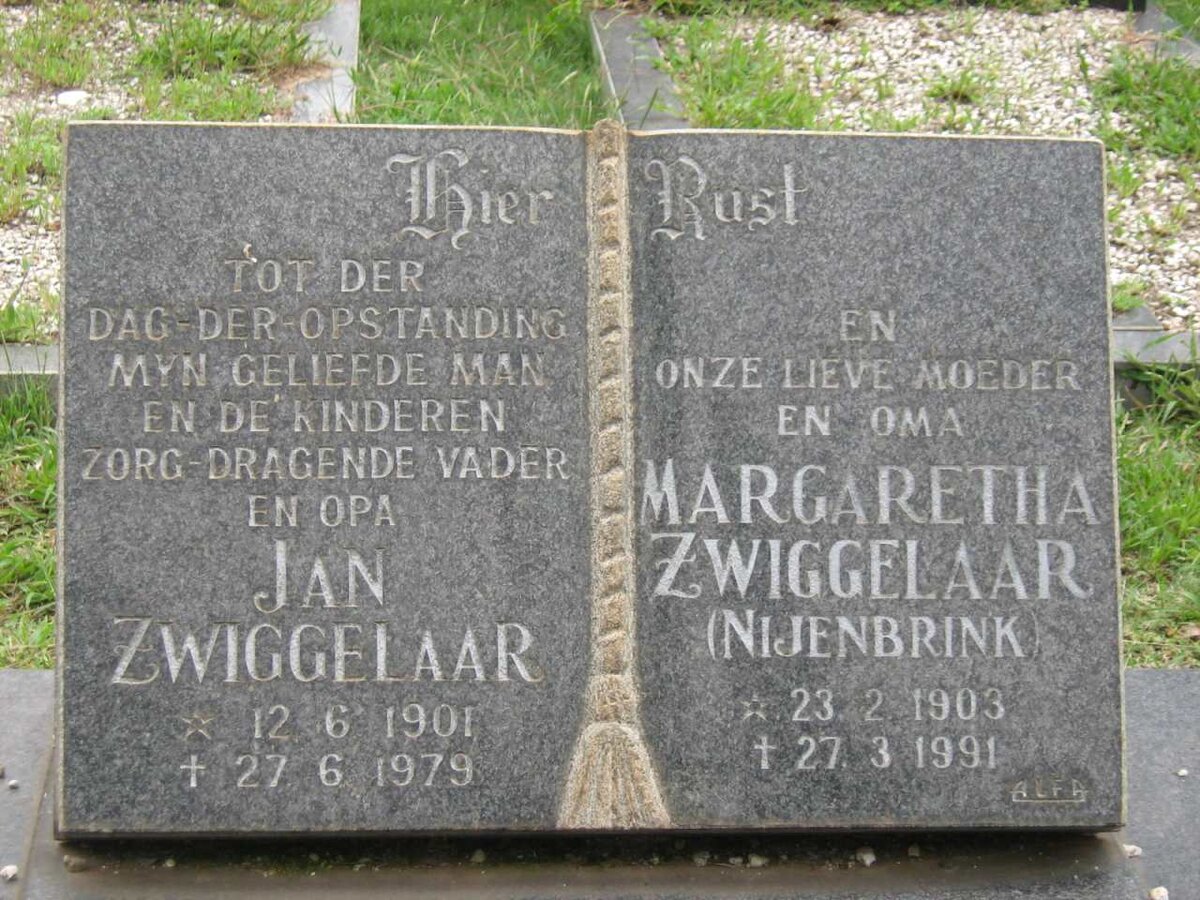 ZWIGGELAAR Jan 1901-1979 &amp; Margaretha NIJENBRINK 1903-1991