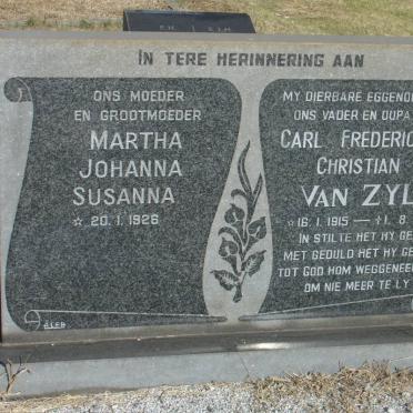 ZYL Carl Frederick Christian, van 1915-1983 &amp; Martha Johanna Susanna 1926-