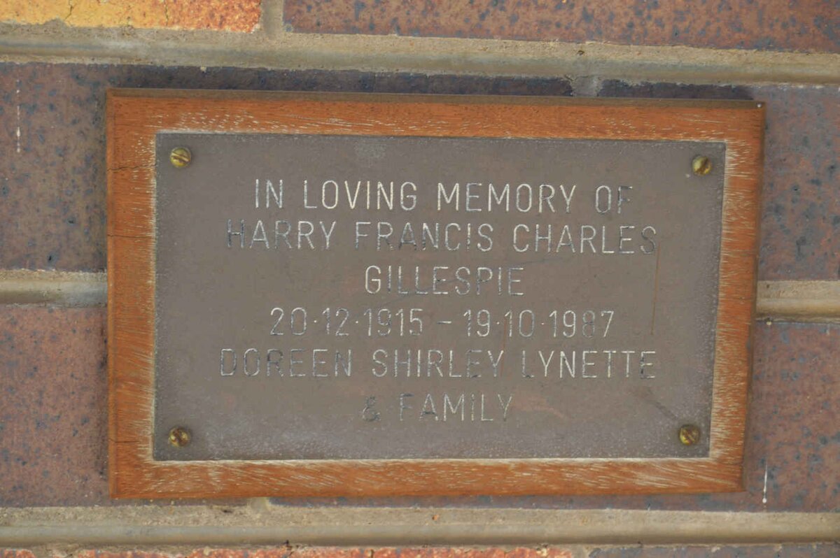 GILLESPIE Harry Francis Charles 1915-1987