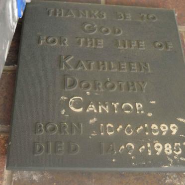 CANTOR Kathleen Dorothy 1899-1985