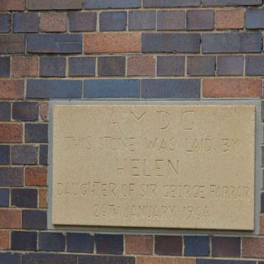 06. This stone was laid by Helen, daughter of Sir George FARRAR - 1964