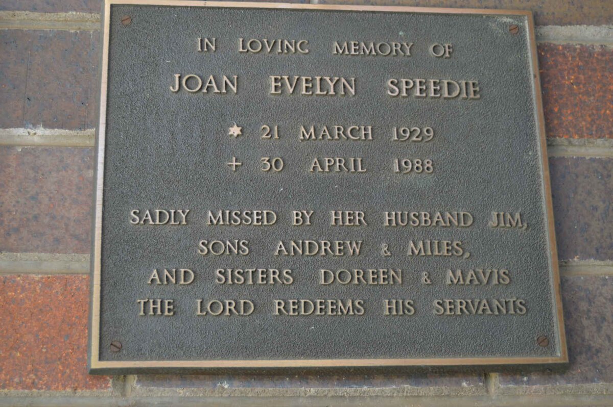SPEEDIE Joan Evelyn 1929-1988