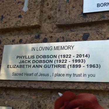 GUTHRIE Elizabeth Ann 1899-1963 :: DOBSON Phyllis 1922-2014 :: DOBSON Jack 1922-1993