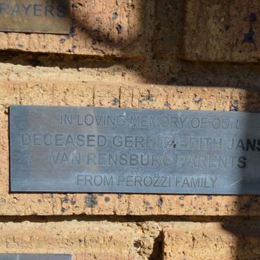 RENSBURG Gerrit, Janse van &amp; Edith