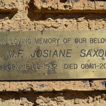 SAXON M.F. Josiane 1932-2003