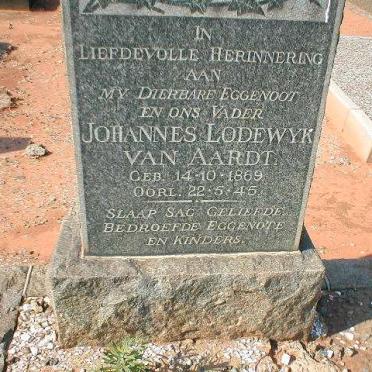 AARDT Johannes Lodewyk, van 1869-1945