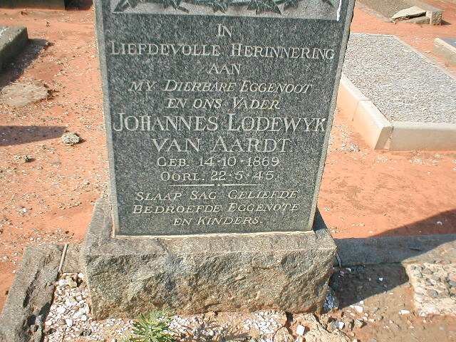 AARDT Johannes Lodewyk, van 1869-1945