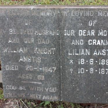 ANSTIS William Knight -1947 &amp; Lilian 1894-1975