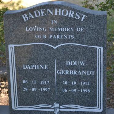 BADENHORST Douw Gerbrandt 1912-1998 &amp; Daphne 1917-1997