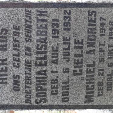 BADENHORST Sophia Elisabeth 1931-1932 :: BADENHORST Michiel Andries 1947-1948