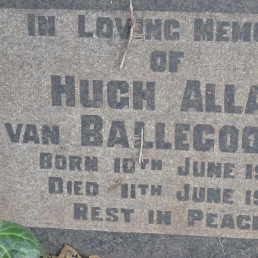 BALLEGOOYEN Hugh Allan, van 1957-1957