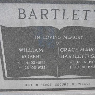 BARTLETT William Robert 1893-1955 &amp; Grace Margaret GRANT 1907-1992