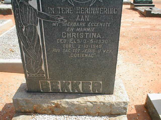 BEKKER Christina nee ELS 1930-1949