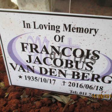 BERG Francois Jacobus, van den 1935-2016