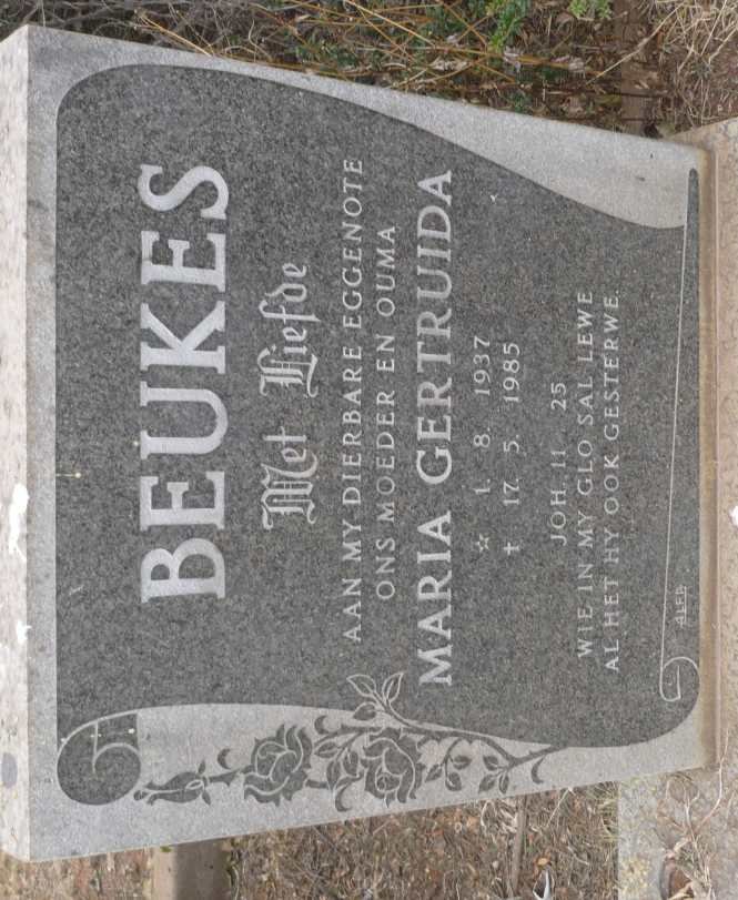 BEUKES Maria Gertruida 1937-1985