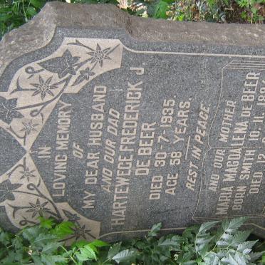 BEER Hartewege Frederick J., de -1935 &amp; Maria Magdalena SMITH 1884-1964