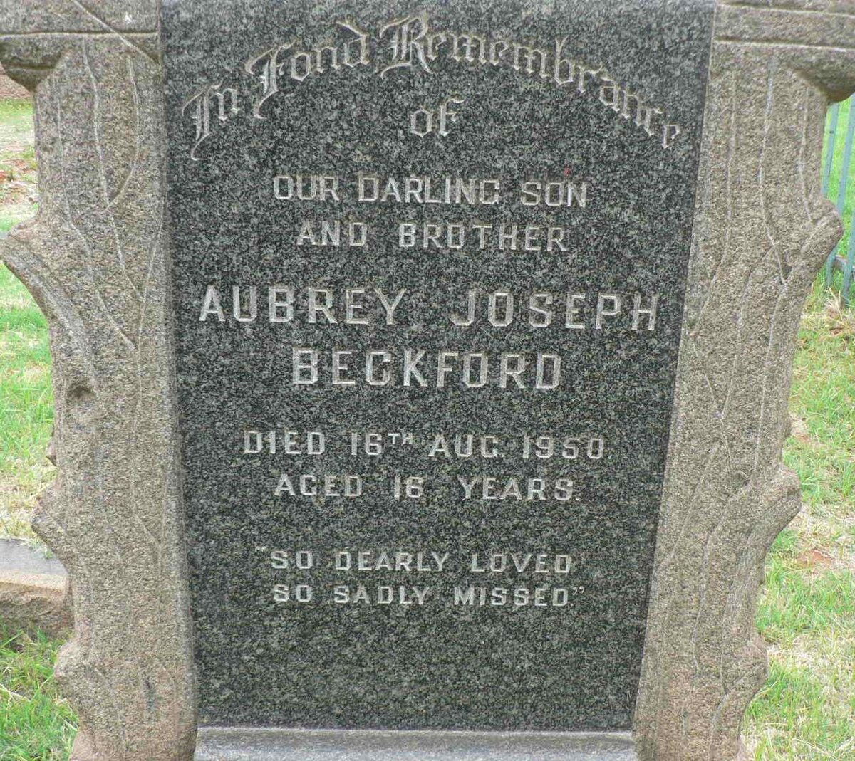 BECKFORD Aubrey Joseph -1950