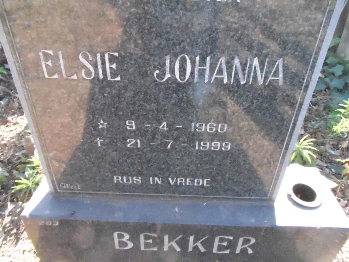 BEKKER Elsie Johanna 1960-1999