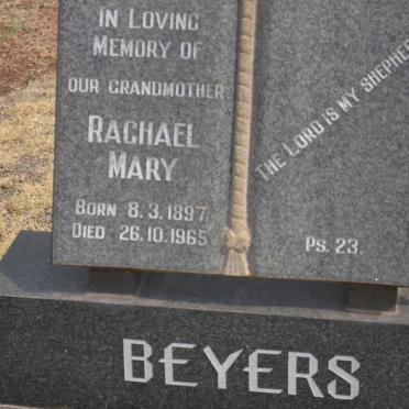 BEYERS Rachel Mary 1897-1965