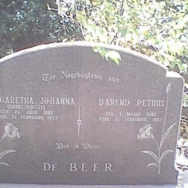 BEER Barend Petrus, de 1885-1967 &amp; Margaretha Johanna COETZEE 1886-1977