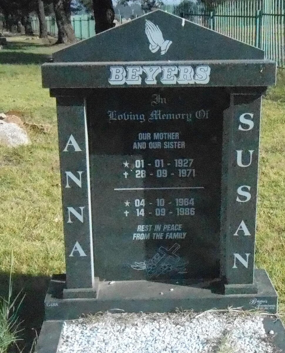 BEYERS Anna 1927-1971 :: BEYERS Susan 1964-1986