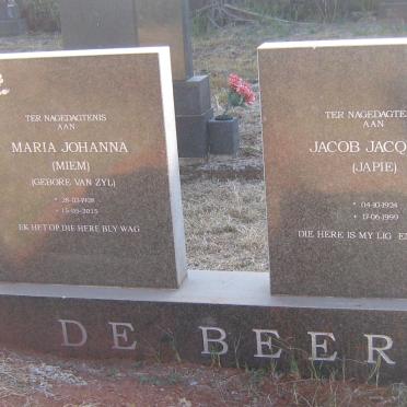 BEER Jacob Jacques, de 1924-1999 &amp; Maria Johanna VAN ZYL 1928-2015