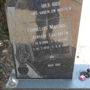 BISSCHOFF Corneluis Jansen 1988-1972 &amp; Martha Elizabeth 1919-1995