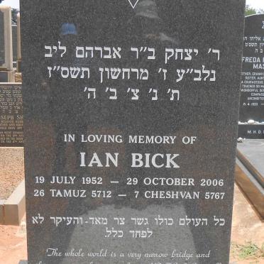 BICK Ian 1952-2006