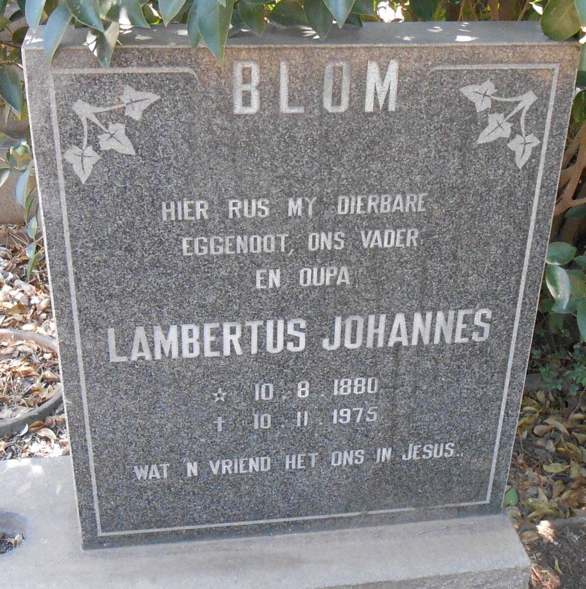 BLOM Lambertus Johannes 1880-1975