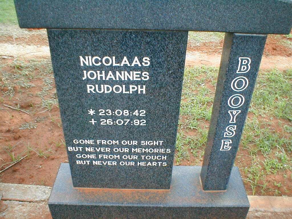 BOOYSE Nicolaas Johannes Rudolph 1942-1992