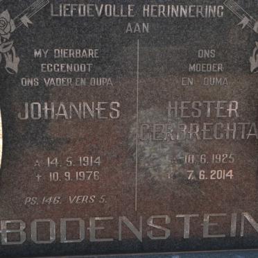 BODENSTEIN Johannes 1914-1976 &amp; Hester Gerbrechta 1925-2014