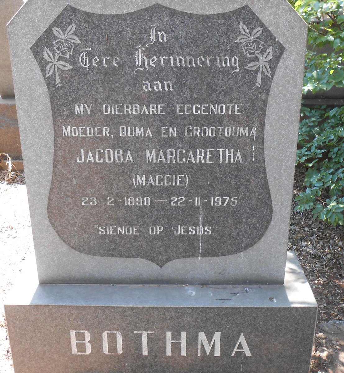 BOTHMA Jacoba Margaretha 1898-1975