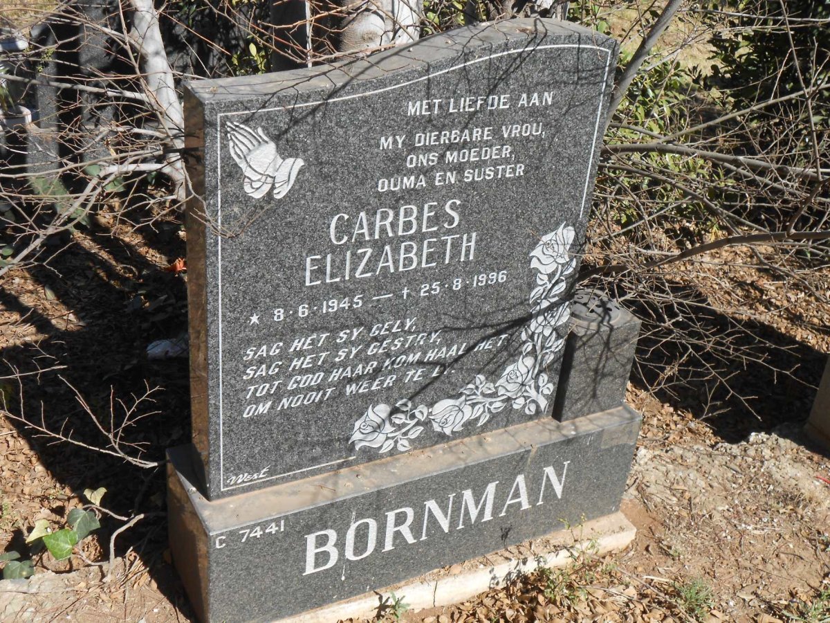 BORNMAN Carbes Elizabeth 1945-1996