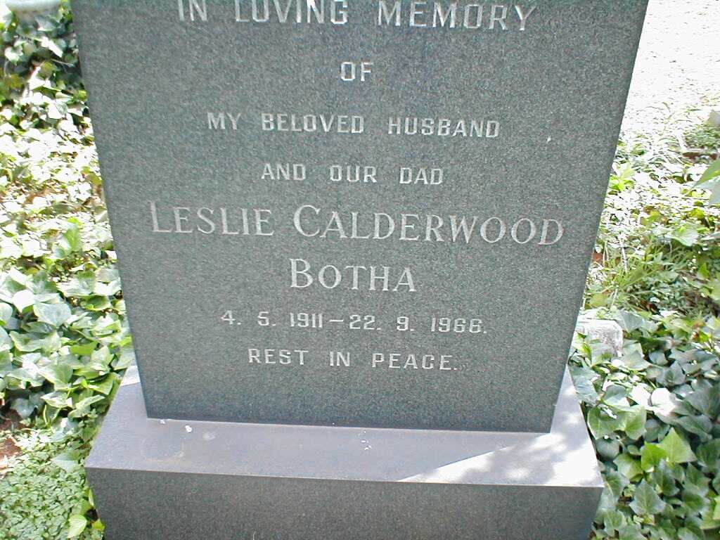 BOTHA Leslie Calderwood 1911-1966