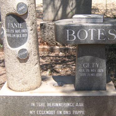 BOTES Fanie 1925-1971 &amp; Gety 1929-1999