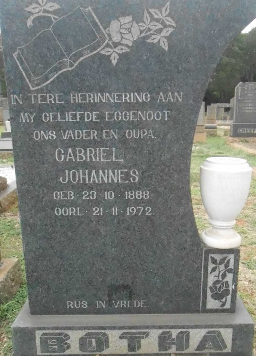 BOTHA Gabriel Johannes 1888-1972