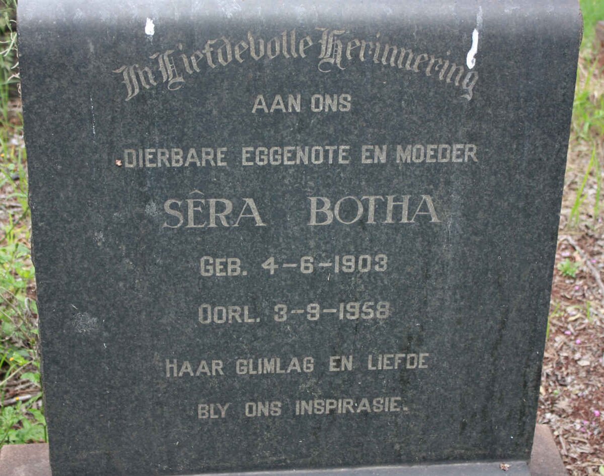 BOTHA Sêra 1903-1958
