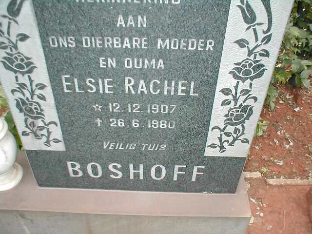 BOSHOFF Elsie Rachel 1907-1980
