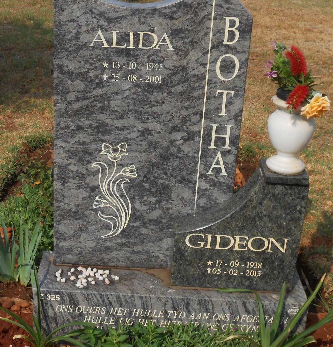 BOTHA Gideon 1938-2013 &amp; Alida 1945-2001
