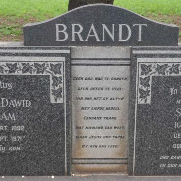 BRANDT Johann Dawid William 1892-1971 &amp; Susara Jacomina POTGIETER 1890-1954